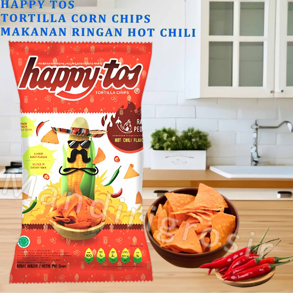 

Makanan Ringan Rasa Hot Chili * Happy Toss * Tortilla Corn Chips * 140gr