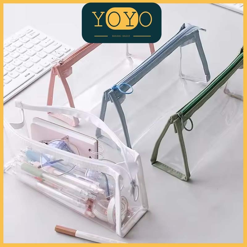 

Mini Pouch kotak pensil Transparant Travel Make up HP Lucu Mudah Dibawa kotak alat tulis