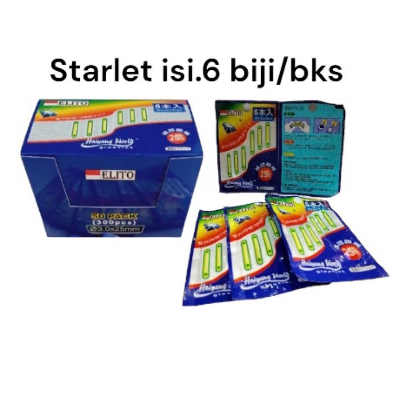Starlet Elito isi.6biji/bks Lampu Pancing Tahan Lama