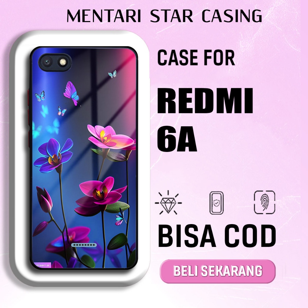 Case Redmi 6A Terbaru - Casing Redmi 6A - Motif Bunga - Hardcase Premium Glossy - Softcase Hp Redmi 