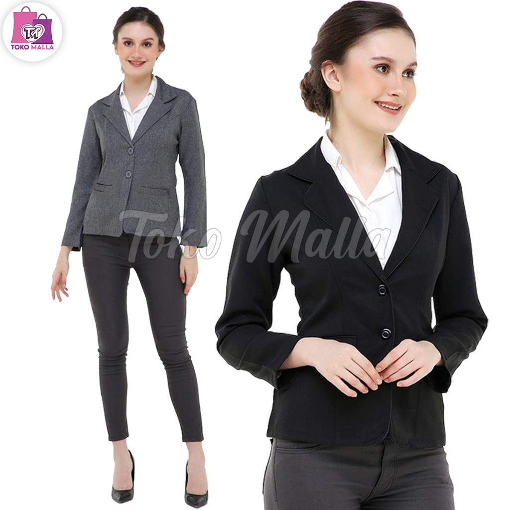 Blazer Wanita Kekinian 2024 Jas Kerja Kantor Cewe Dewasa Anak Kuliah Ngampus Jaket Model Polos Blezz