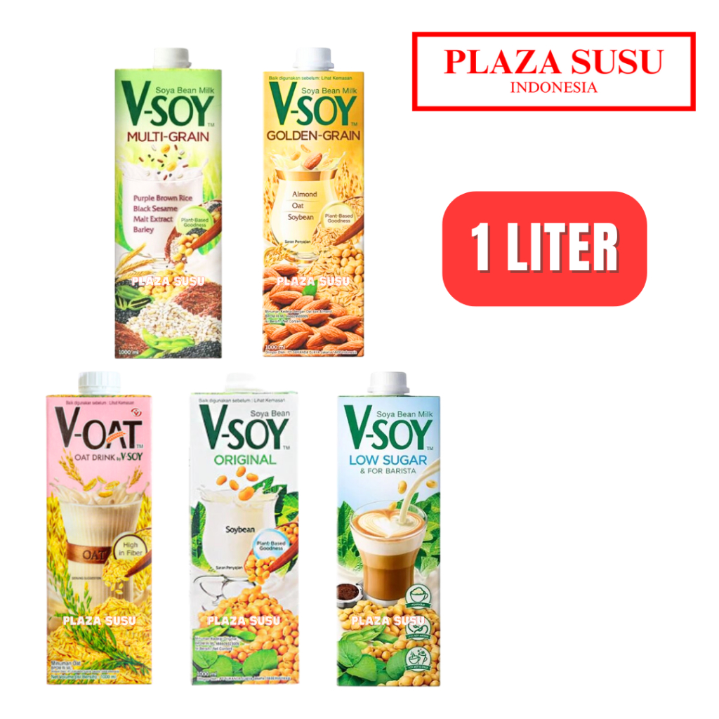 

V-SOY LOW SUGAR SOYA BEAN MILK 1 L MULTIGRAIN VSOY ORIGINAL V-OAT SUSU SOYA 1 LITER