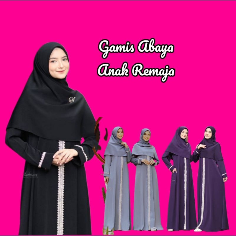 Gamis Anak Model Abaya/Abaya Anak remaja Terbaru/Abaya dress panjang Buat Anak 12 sampe 18 tahun/Aba