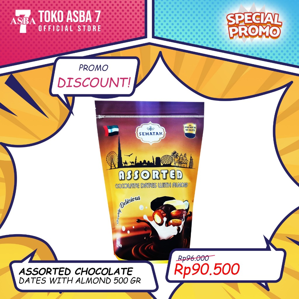 

ASSORTED CHOCOLATE DATES WITH ALMOND 500 GR