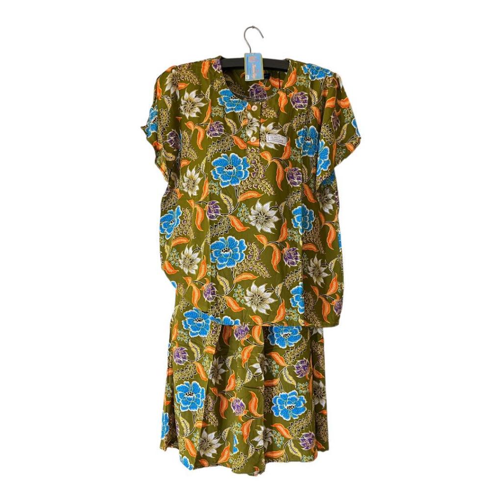 baju tidur batik kencana ungu - setelan kulot batik kencana ungu model MX 75 KUB - stelan kencana un