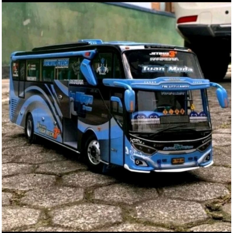 miniatur bus telolet basuri full lampu aska wijaya tuan muda