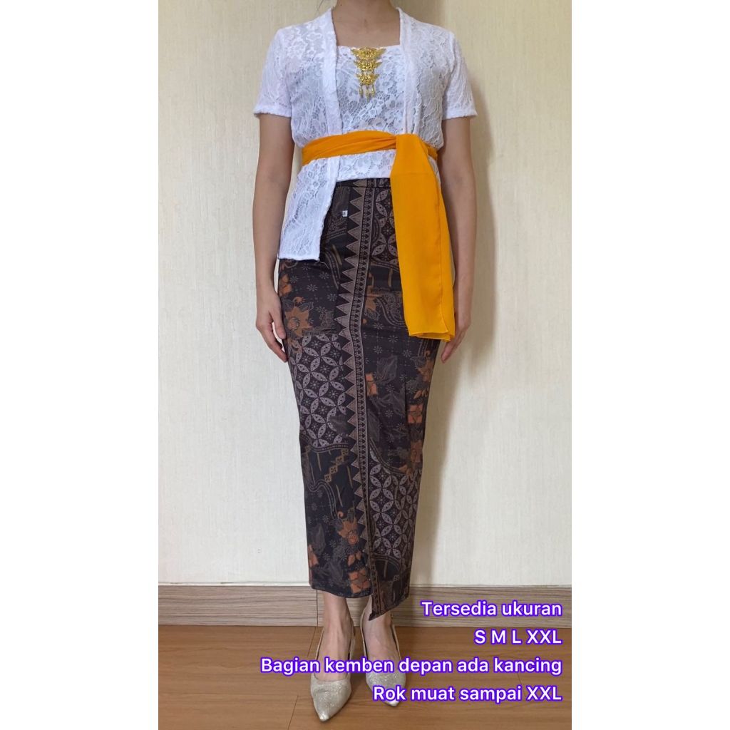 Kebaya Brokat Wisuda Baju Kebaya Kutubaru Modern Encim Hitam Putih Polos Halus Merah Putih Hitam Mar