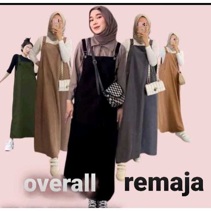 KODE V53H BAJU KODOK OVERALL ROK WANITA REMAJA MOTIF POLOS TERBARU