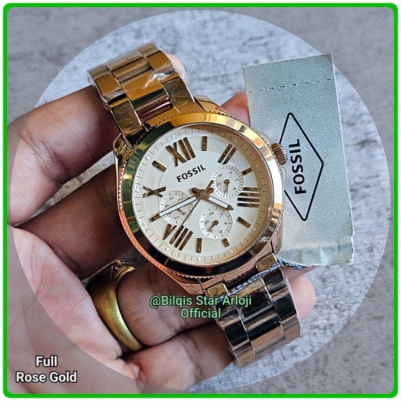 Jam Tangan Romawi Fossil Cecile Tali Rantai Original