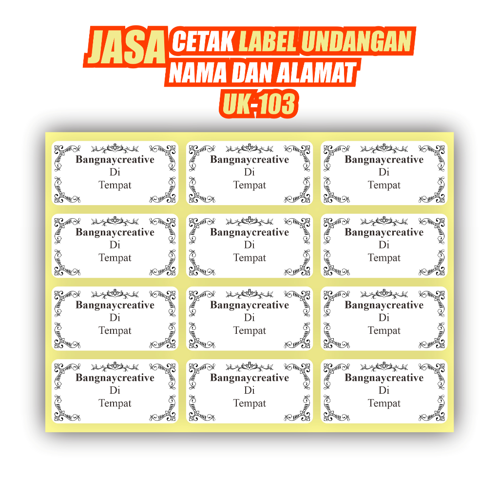 

CETAK LABEL UNDANGAN 103 BERMOTIF NAMA DAN ALAMAT | PROSES KILAT TANPA PRE-ORDER LU-006