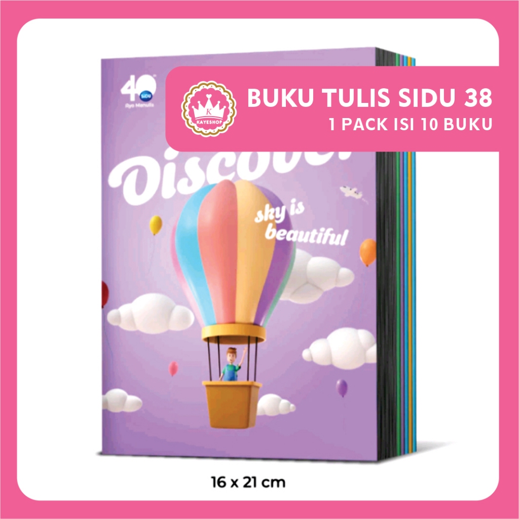 

Buku Tulis Sidu 38 Lembar ( 1 Pack isi 10 Buku ) | Buku Garis Anak Sekolah