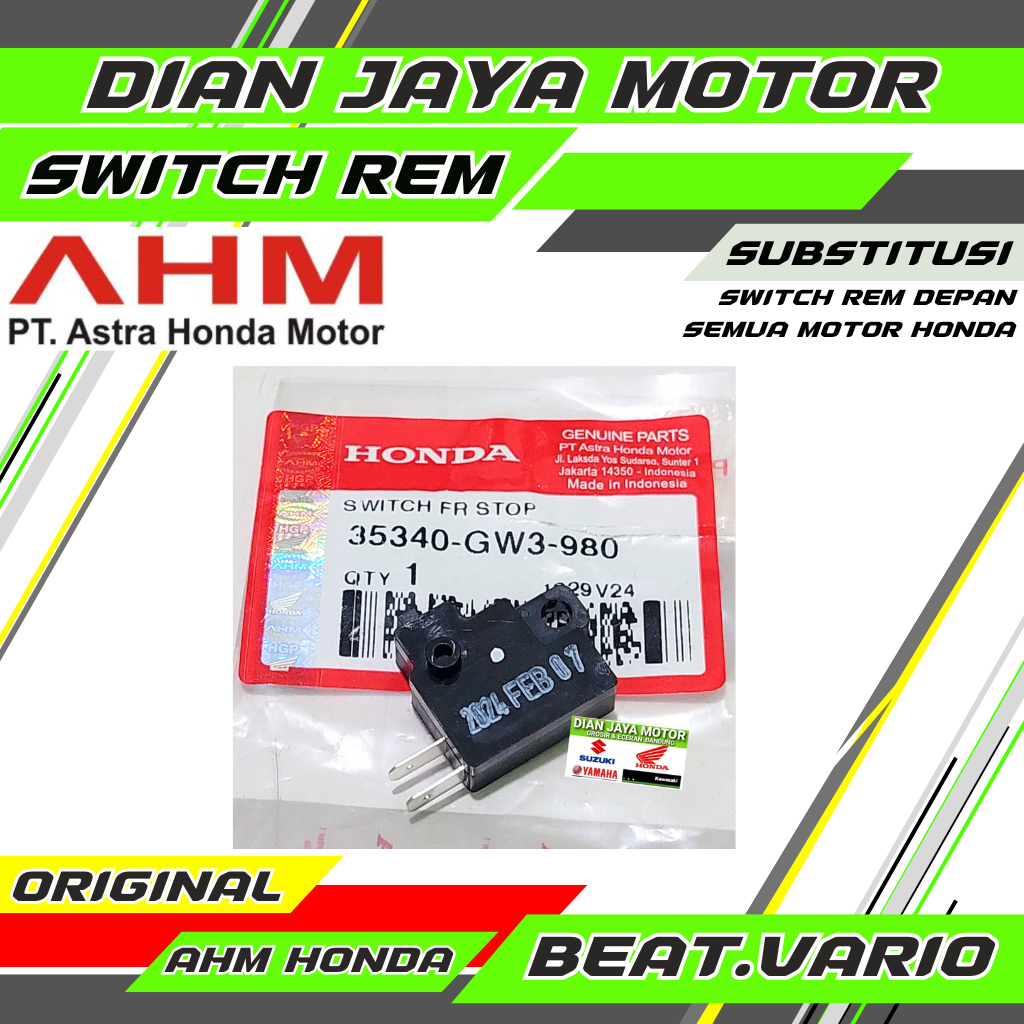 Swit rem Depan Beat Vario Vario 125 Supra X Karisma GW3 ORI AHM Switch Rem Depan Beat Vario
