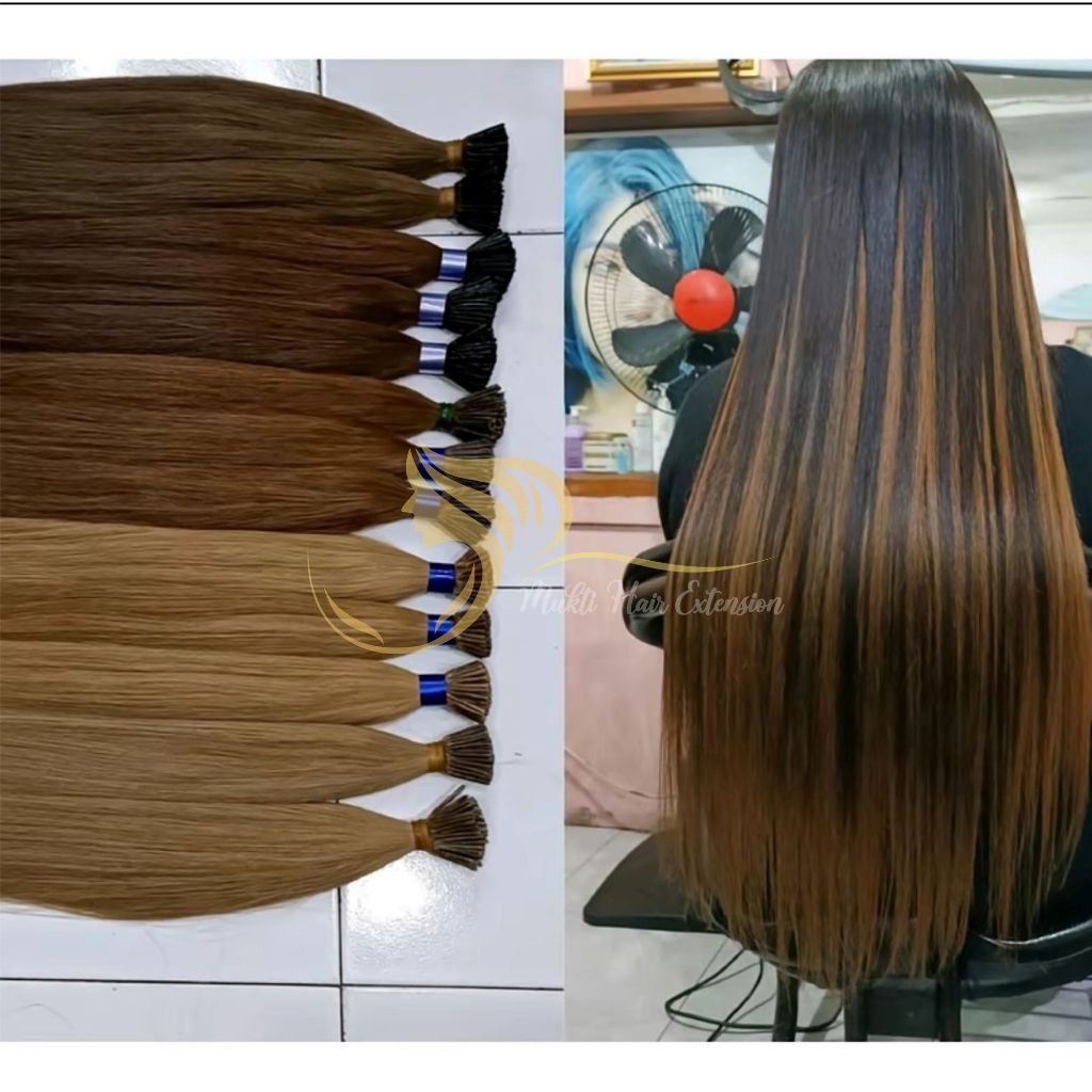 Rambut Sambung PREMIUM Rambut Super Tebal 100 helai 30-70cm