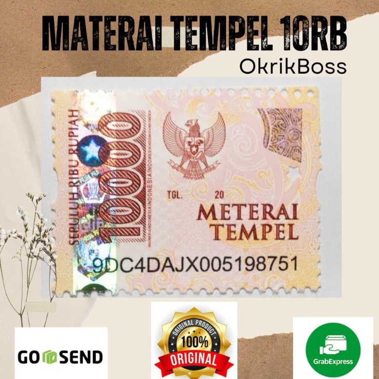 

NEW Meterai Asli 1 tempel Rp1 Original