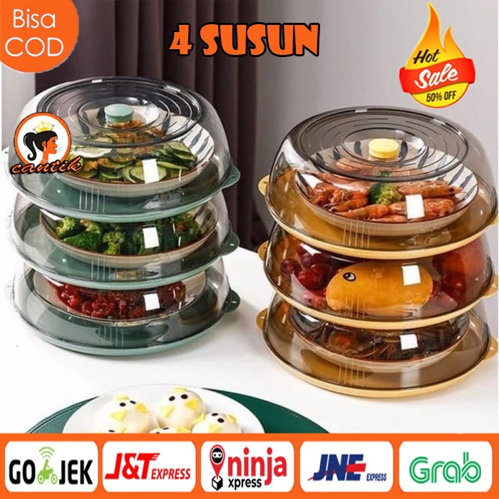 HC Tudung Saji 4 SUSUN KRISTAL / Food Cover / Tudung Saji Penahan Panas / Penutup Makanan / Wadah Pe