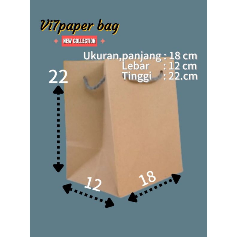 

Paper Bag Polos/Paper Bag Tas Kertas, R5 ukuran 18x12x22