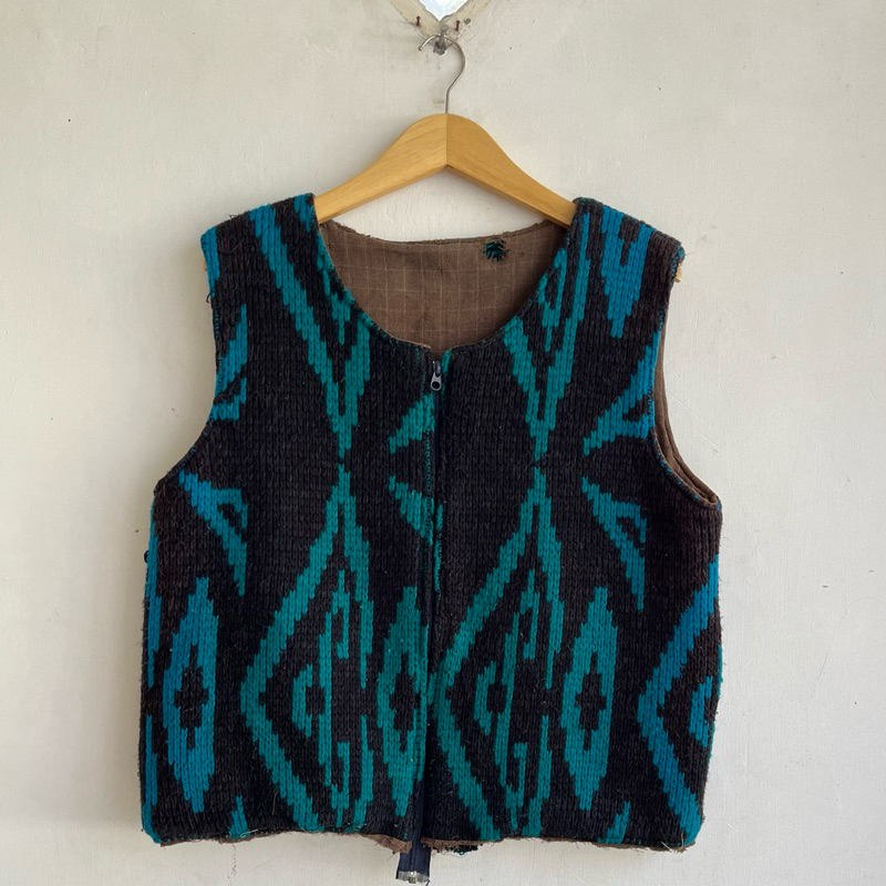 80’s VINTAGE “GRANDMA” KNIT REVERSIBLE VEST                                                       Co