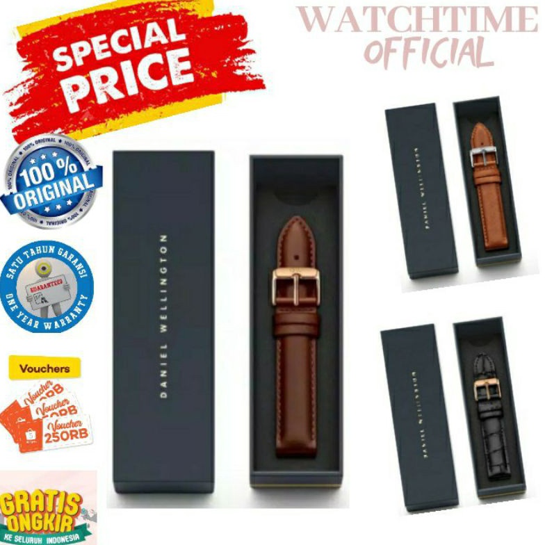 KODE D77Y PROMO  TALI JAM TANGAN DW FREE BOX ORIGINAL STRAP JAM TANGAN ARLOJI DANIL WELLNGTON ORI