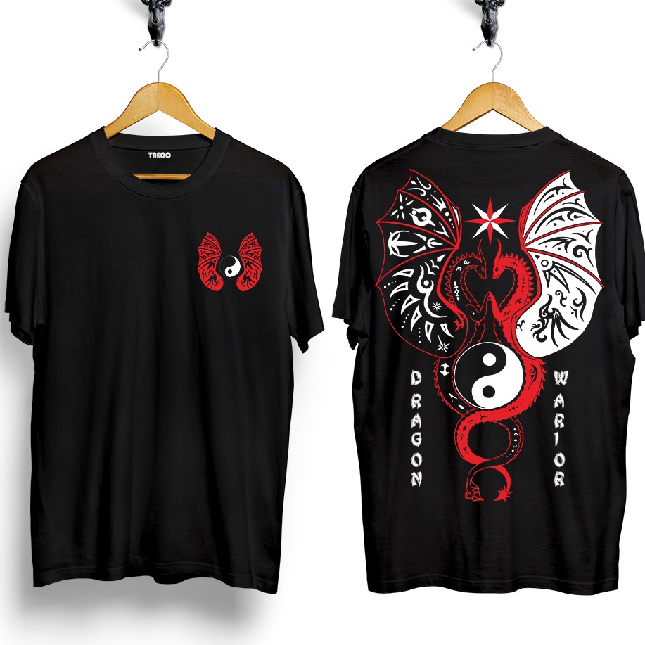 Pasti Irit  Baju Kaos Distro NAGA YIN YANG  KAOS DRAGON WARIORS  KAOS DISTRO JEPANG