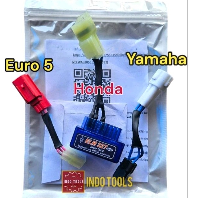 Paket scanner motor injeksi Obd2 untuk motor injeksi Honda dan Yamaha