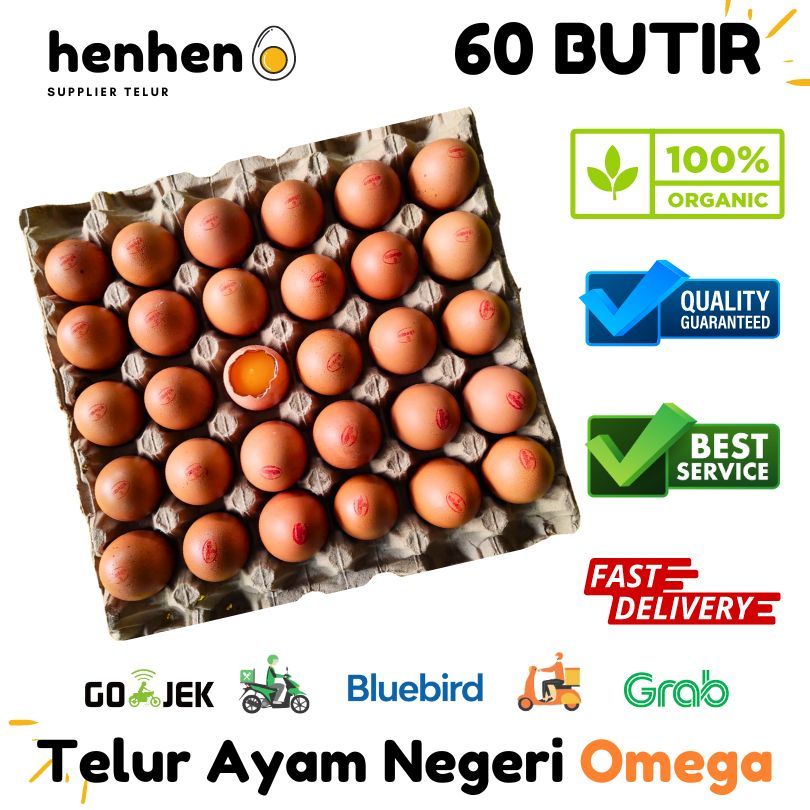 

TELUR AYAM NEGERI OMEGA ORGANIK 60 BUTIR / 2 TRAY HENMART