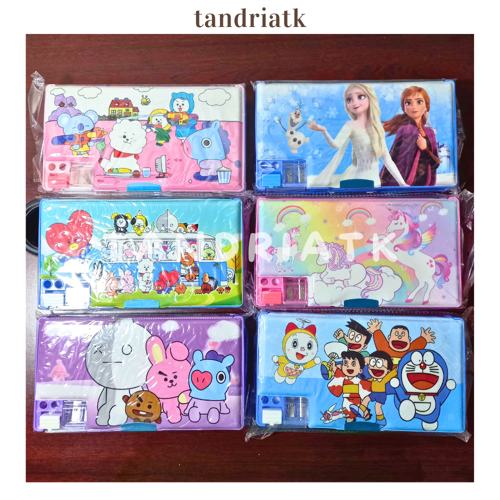 

Tempat Pensil Magnet Jumbo Serutan 2 Lubang XU-0080 Motif Kartun Korea / Frozen / Doraemon / Unicorn