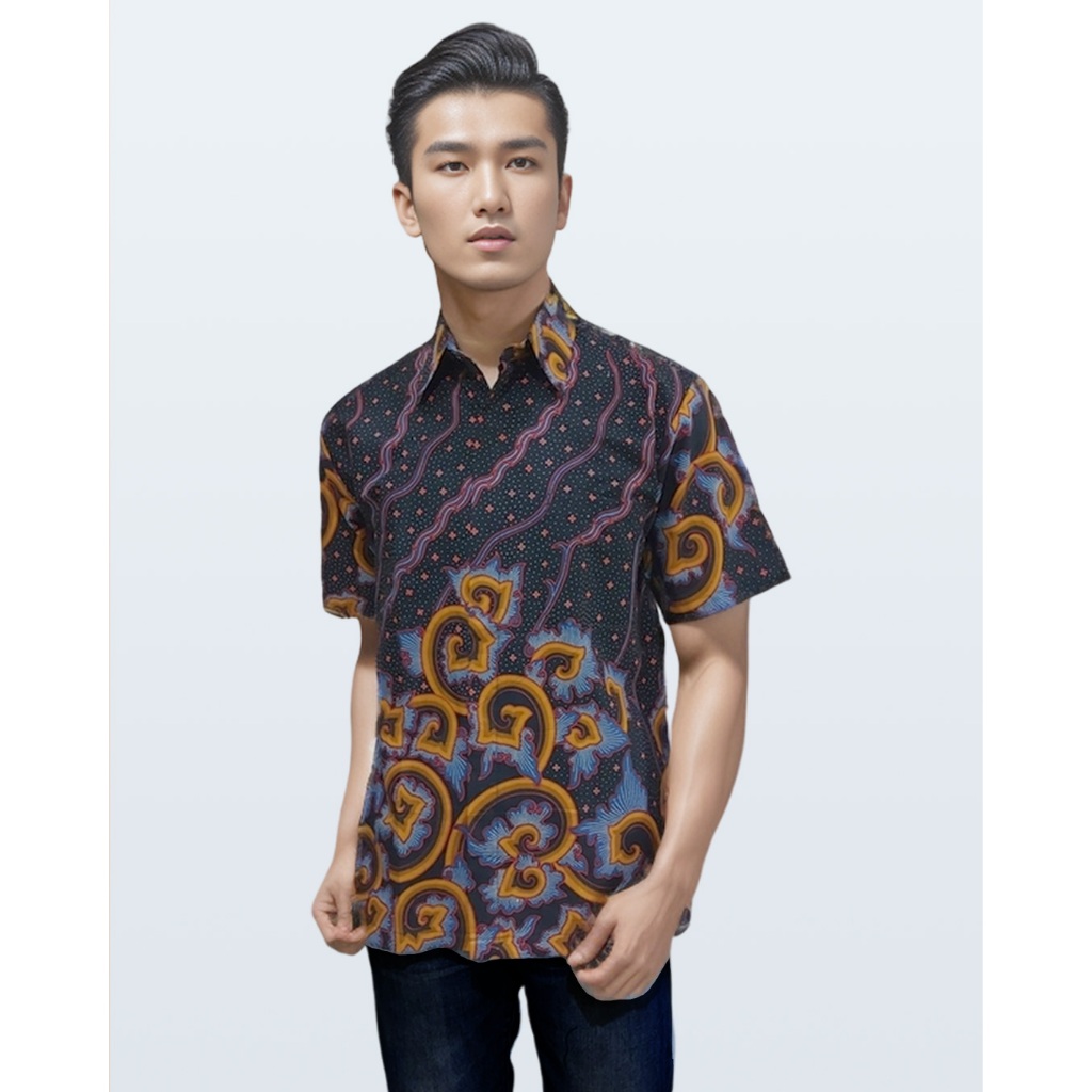 DANAR HADI - Kemeja Batik PE Ukir Sungging - 5UKSG.7806.24 - Hitam