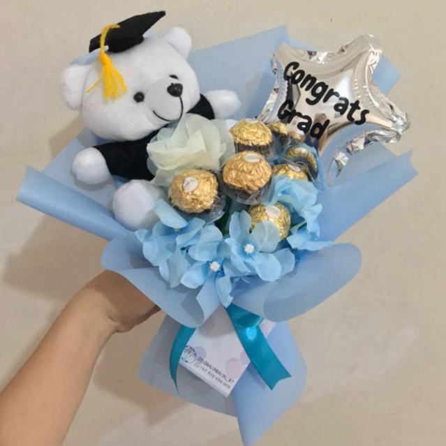 

balonbalonjkt - ferrerose bouquet / buket bunga ferrero rocher / kado ultah / buket birthday wisuda graduation / buket anak naik kelas pentas konser boneka coklat