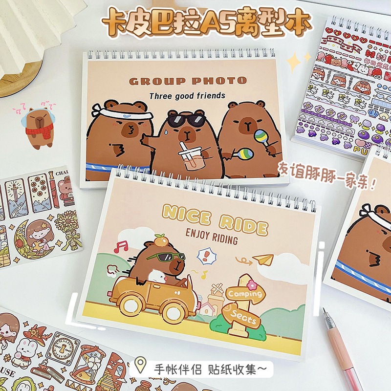 

Buku Tempel Stiker Aesthetic Capybara Stiker Book Momo Girl Stiker Book MOMO017