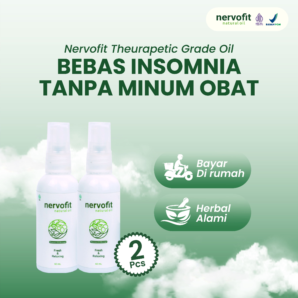 NERVOFIT Natural Oil paket isi 2 bantu atasi masalah susah tidur insomia dan kecemasan aman bisa COD