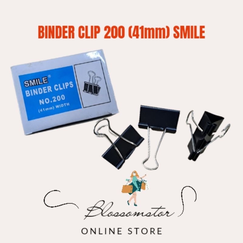 

Binder Clip SMILE 41 mm no 200 / Penjepit Kertas Bungkus Snack ECERAN GROSIR