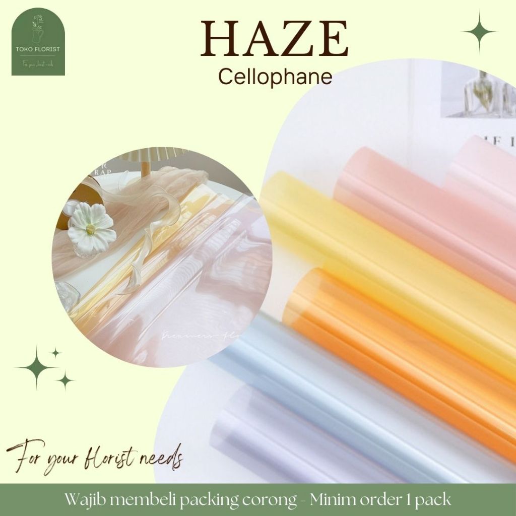 

GROSIR Kertas Buket Bunga HAZE Transparan isi 20 lembar