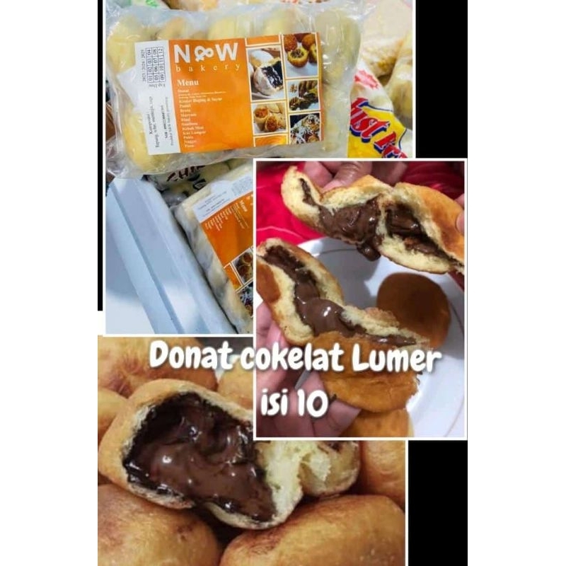 

donat premium cokelat lumer isi 10 frew gula halus