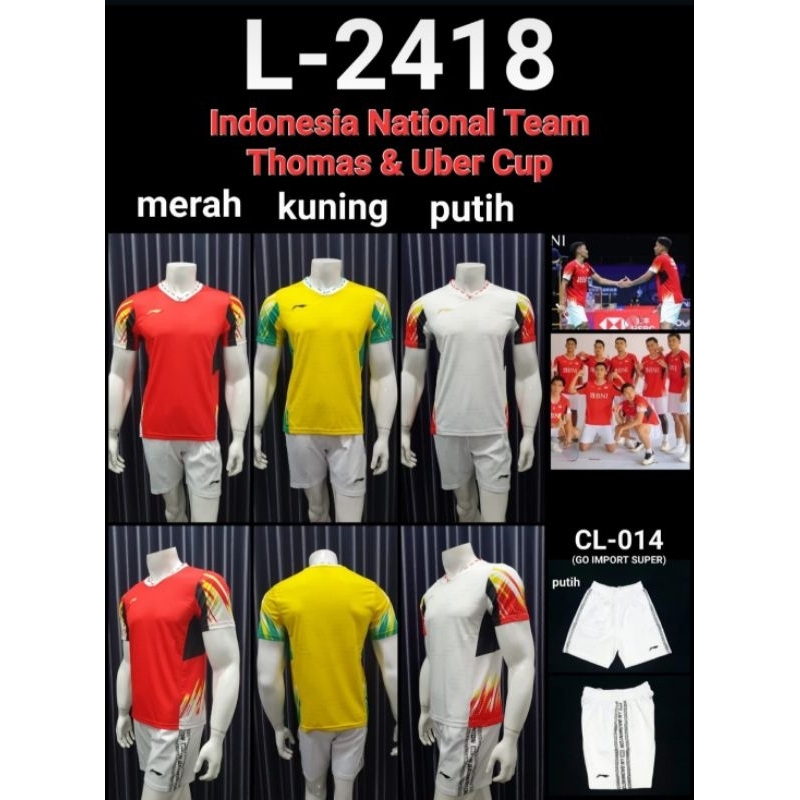 Jersey Badminton Thomas Uber cup 2024 Kaos Badminton Thomas cup Kaos bulutangkis timnas Indonesia