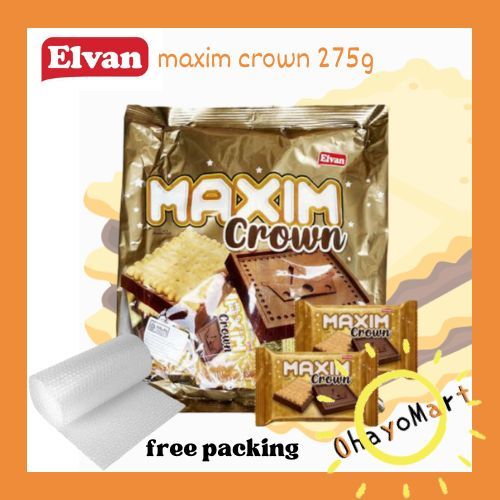 

Elvan maxim crown Biskuit salut cokelat / elvan biskuit Cokelat / Maxim crown biskuit cokelat 275grm