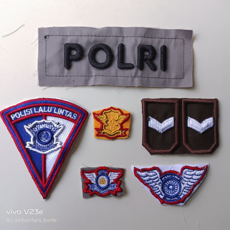 BET BORDIR LOGO LAMBANG LALU LINTAS TIMBUL / BET POLRI TIMBUL