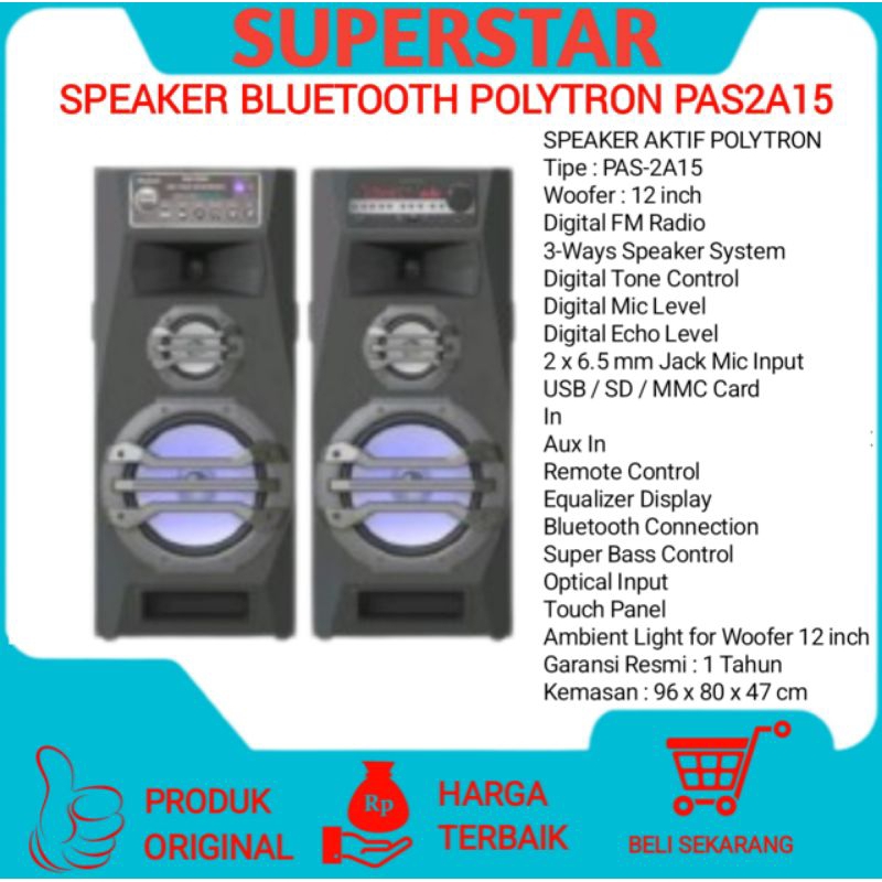 Speaker Aktif Polytron PAS2A15 Speaker Bluetooth Polytron Pas2a15