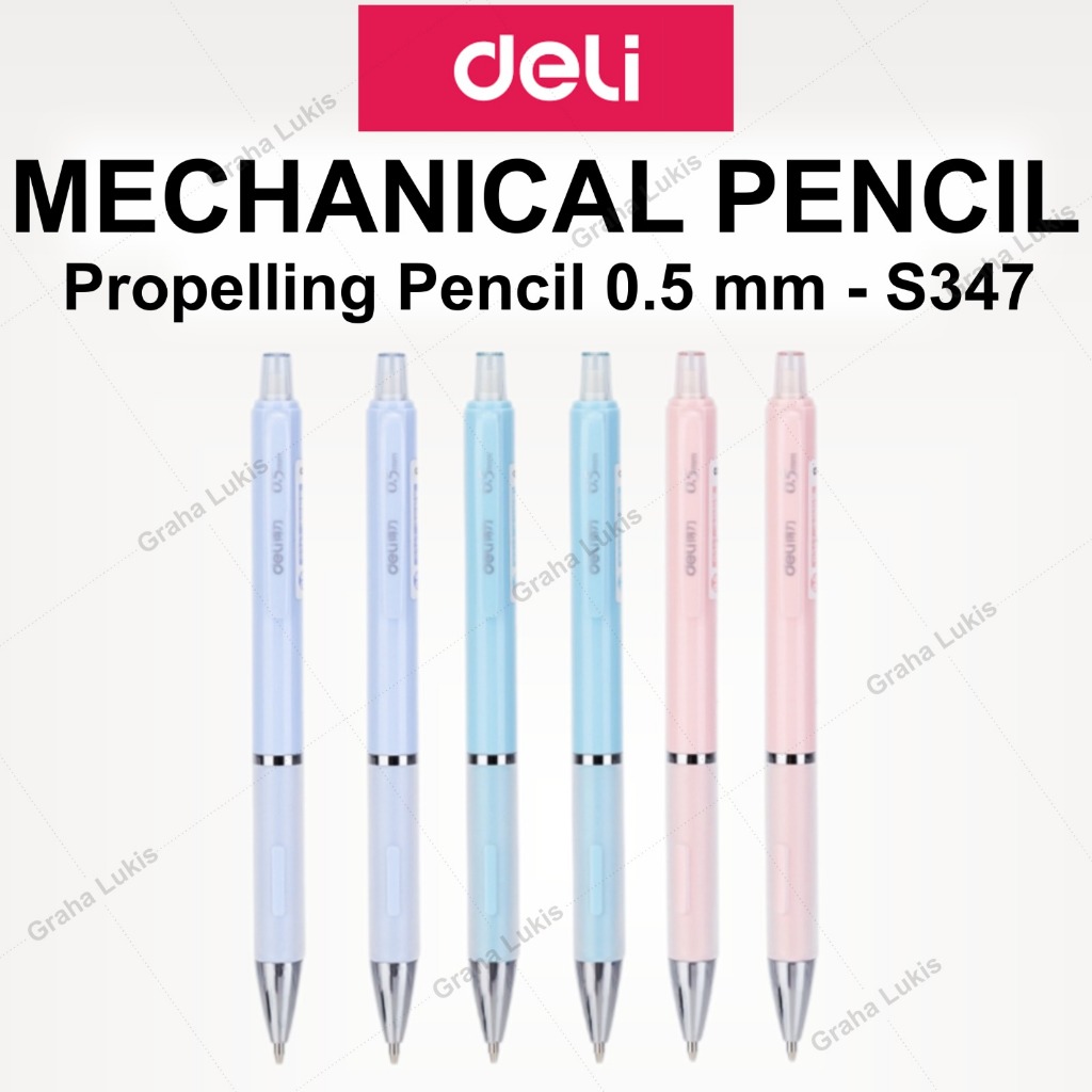 

Deli Propelling Pencil / Pensil Mekanik Cetek - Tip 0.5 mm - Dilengkapi Klip - S347
