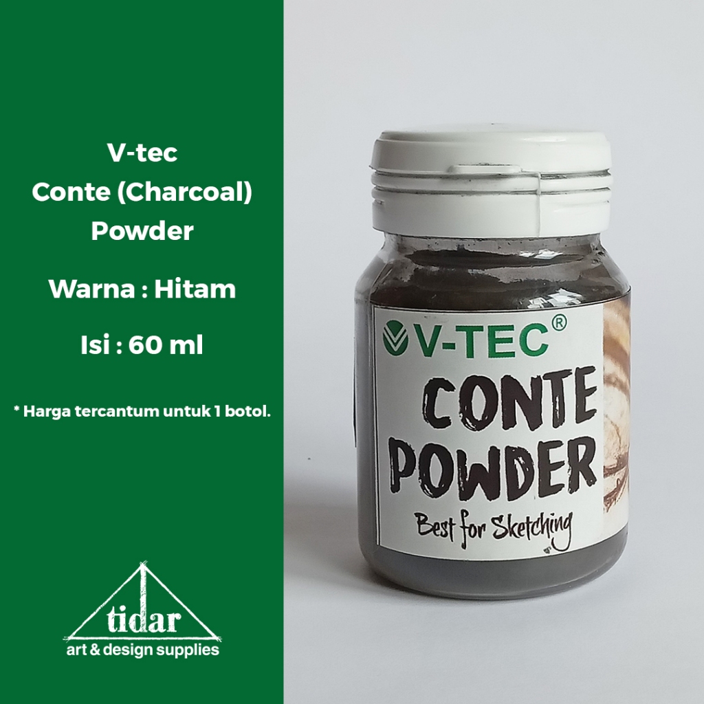 

V-tec Conte Powder 60 ml - Serbuk Konte Vtec / Charcoal - Bubuk Arang