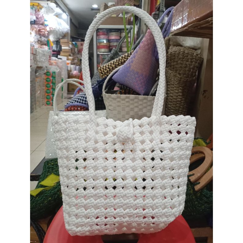 Keranjang Jelly S/tas anyaman bahan jelly/tas jelly ukuran small/tas anyaman terlaris