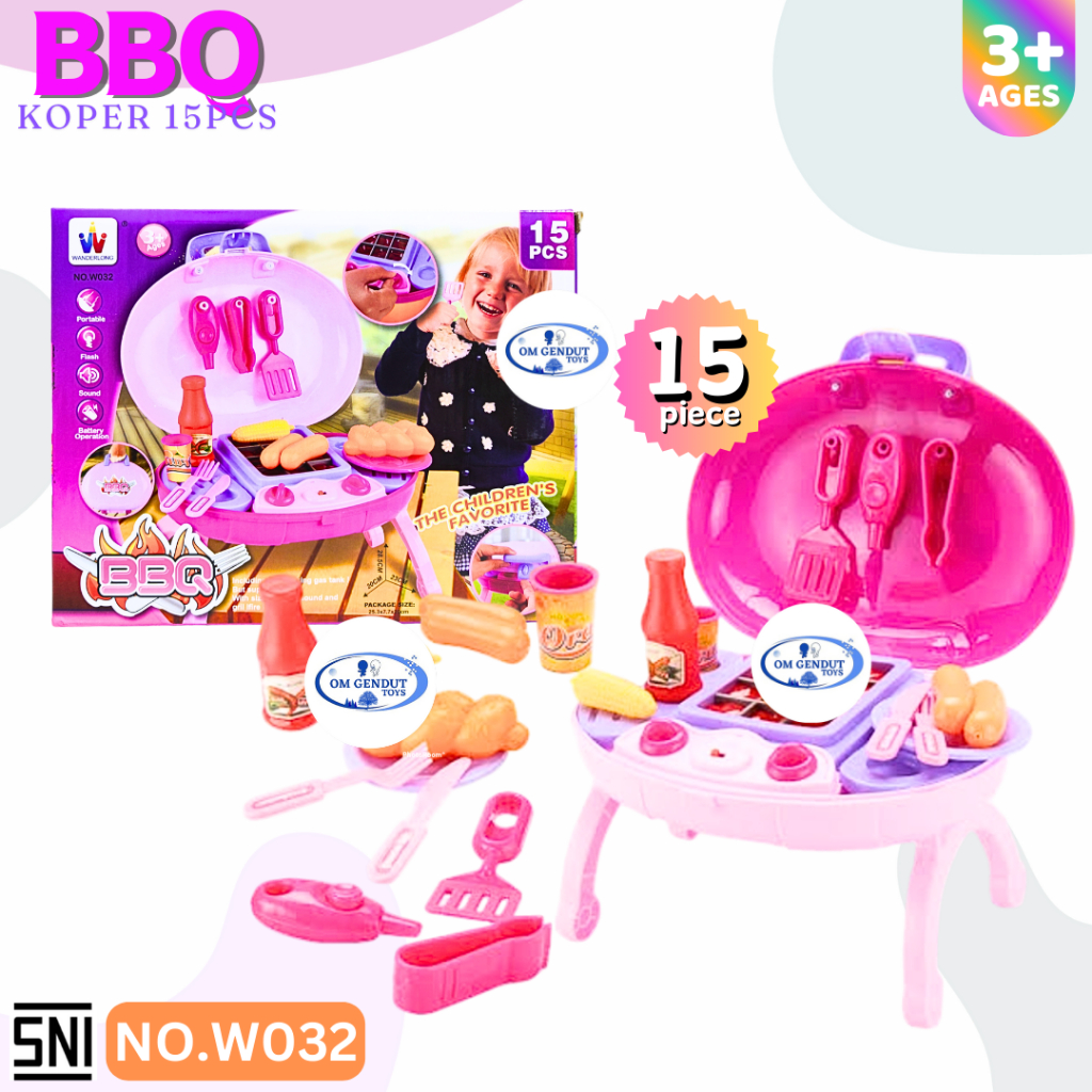 OMGENDUT MAINAN ANAK BBQ KOPER 15 PCS