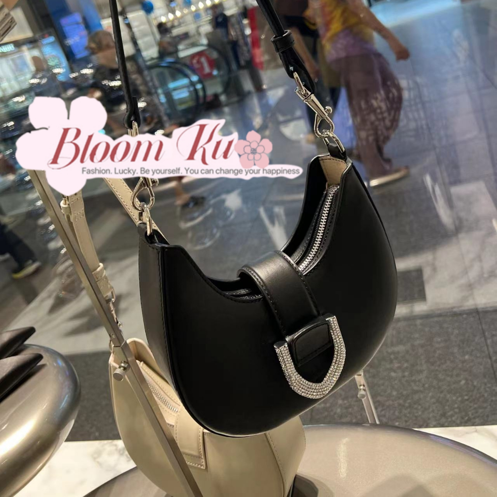 Tas Gabine Leather bag hardware Crystal Saddle shoulder hobo crossbody  CK shoulder bag CK6606069