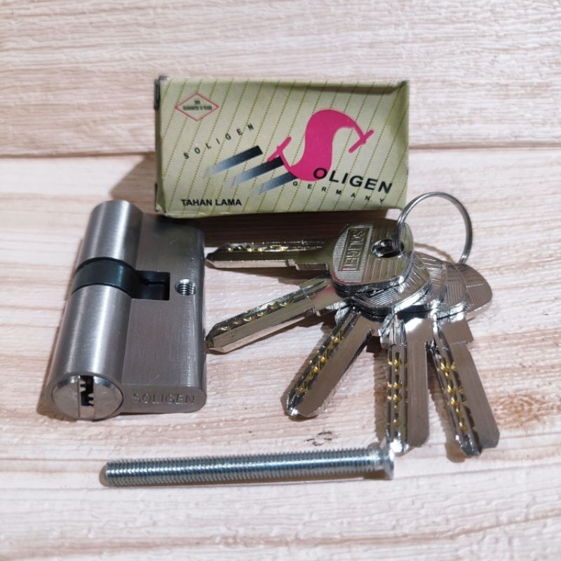 Silinder Kunci Pintu Besar Anak Lubang Kunci Silinder Komputer Key 60 mm Soligen