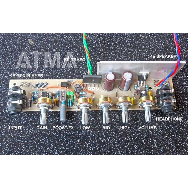 Kit Ampli Gitar Amplifier Marshall TDA2050 dengan Pre-amp Audio Mixer in CD agar Bagus untk Penamaba