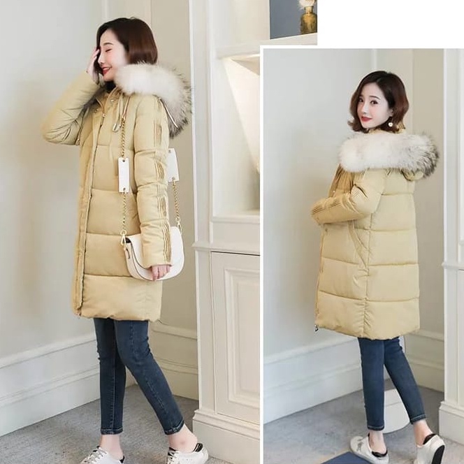Pilihan jaket bulu winter wanita panjang korea import