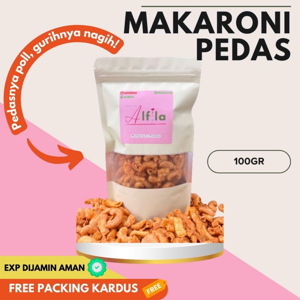 

[100gr] MAKARONI PEDAS cemilan keripik pikda kripset makanan pedas