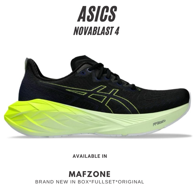 ASICS NOVABLAST 4 Mens Running Black/blue Expanse ORIGINAL