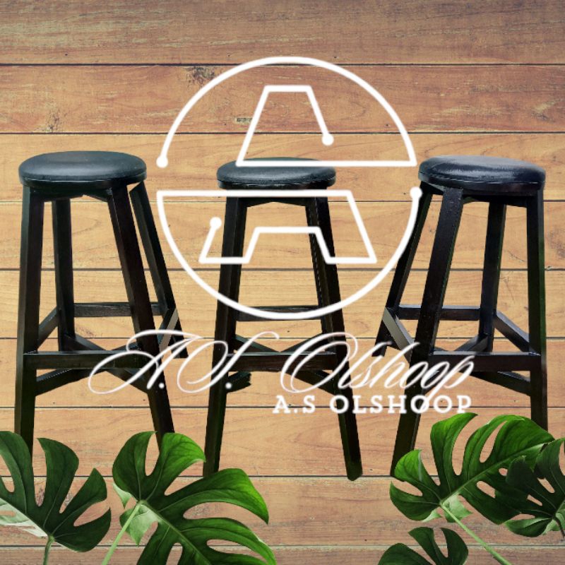 kursi cafe/ kursi kayu/ bangku kayu/kursi minibar warna hitam