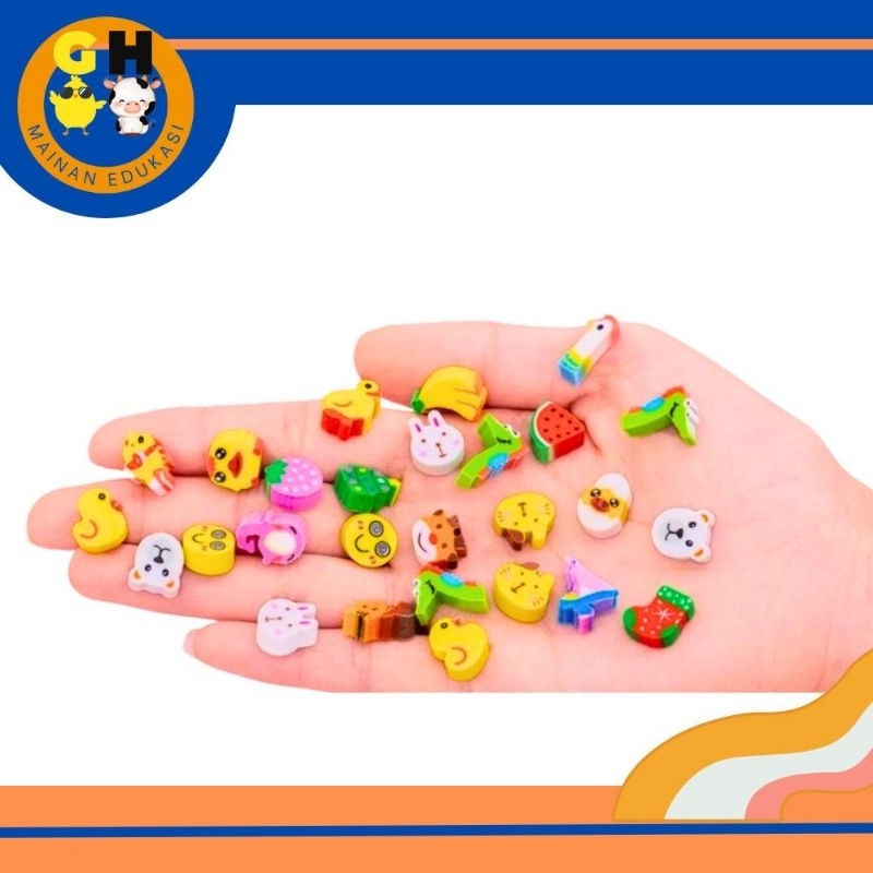 

Penghapus Mini 50 pcs Karakter +-100gr Random Lucu Penghapus Pensil Kecil