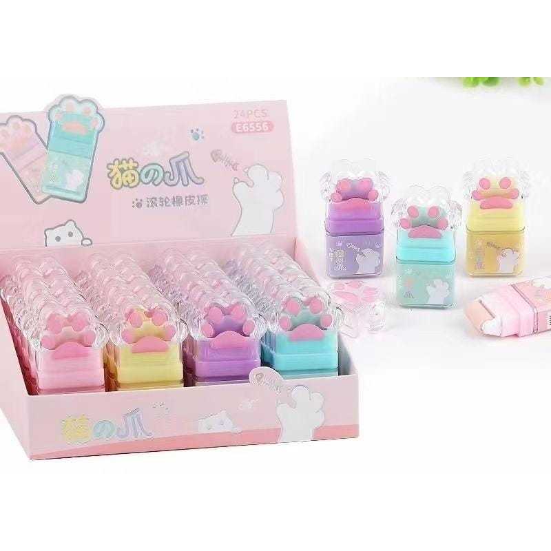 

PENGHAPUS PENSIL LUCU BENTUK KEMASAN PAW KUCING KAWAII WARNA PASTEL AESTHETIC